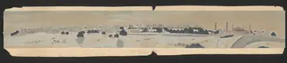 Panoramic view of the city of Lahore showing the Lahore Fort on the right.