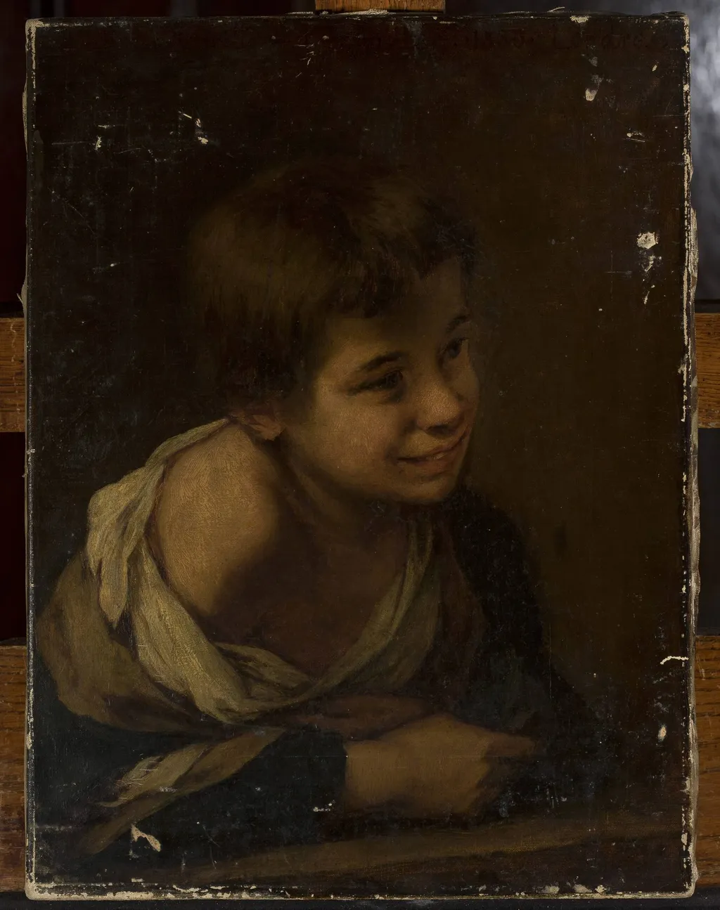 Head of a boy, by Pantaleon Szyndler, oil, 1890