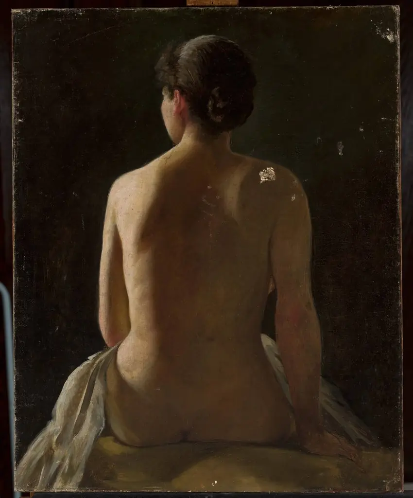 Nude of seated woman, by Pantaleon Szyndler