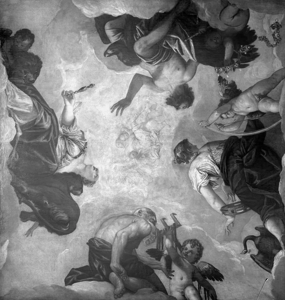 Jupiter, Juno, Cybele and Neptune, by Paolino Caliari