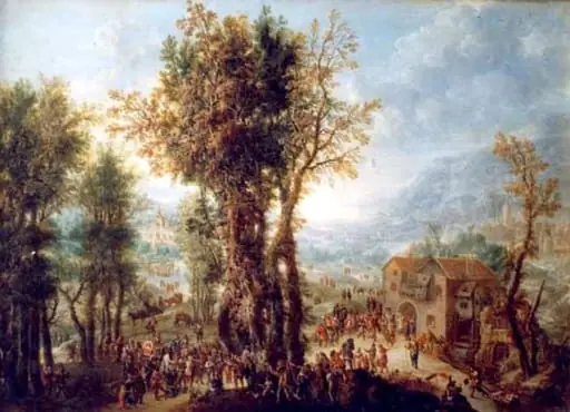 Petrecere populară lângă moară, by Paolo Alboni