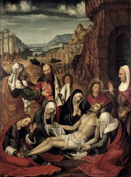 Mourning over the Dead Body of Christ, by Paolo da San Leocadio