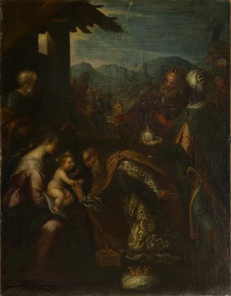 Adoration of the Magi, by Paolo Farinati, oil, 1550