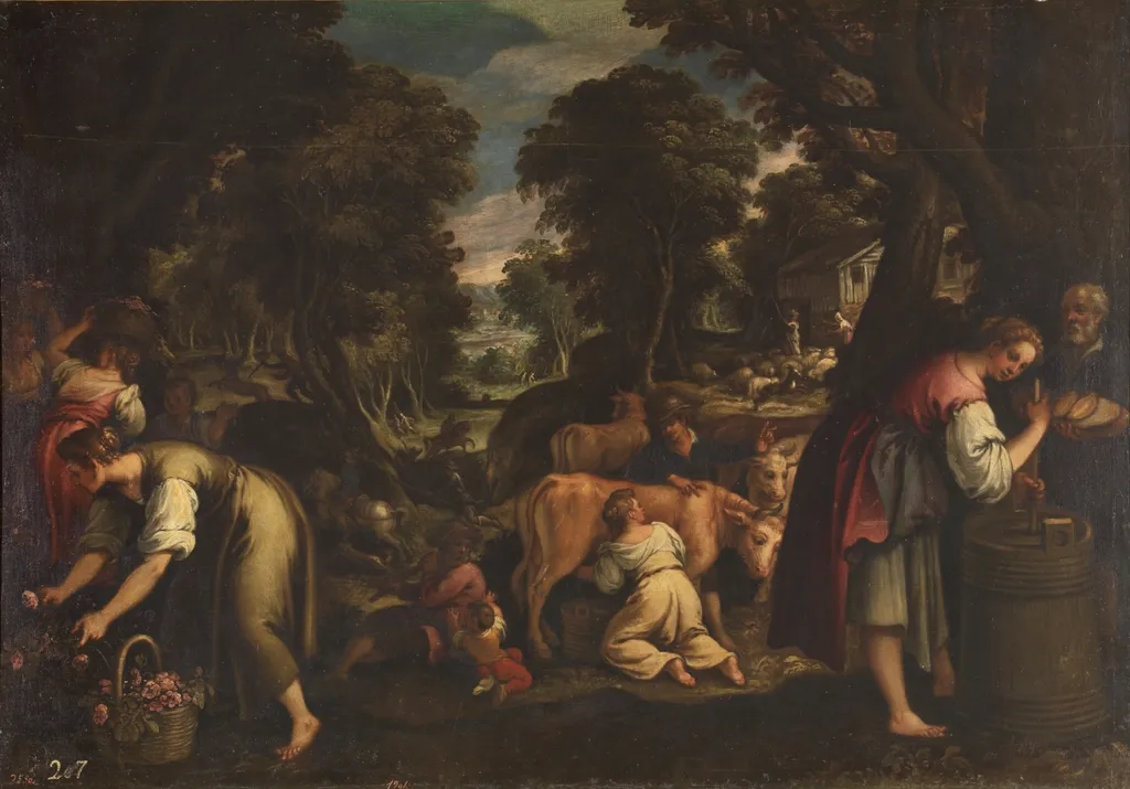 Rural labours or Spring, by Paolo Fiammingo, oil, 1551