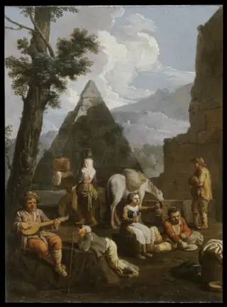 Peasants near Roman Ruins, by Paolo Monaldi, 1760