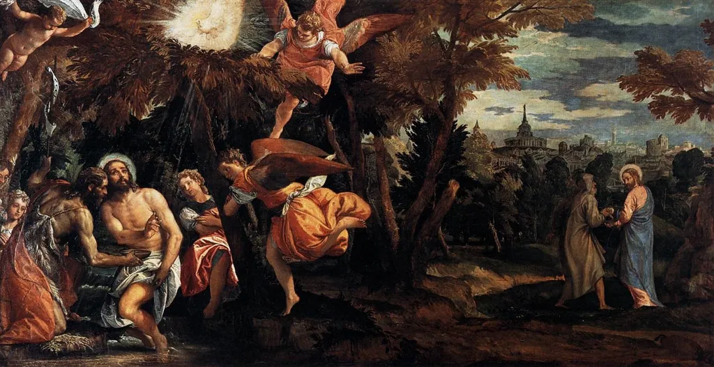 Baptism and Temptation of Christ, by Paolo Veronese, oil