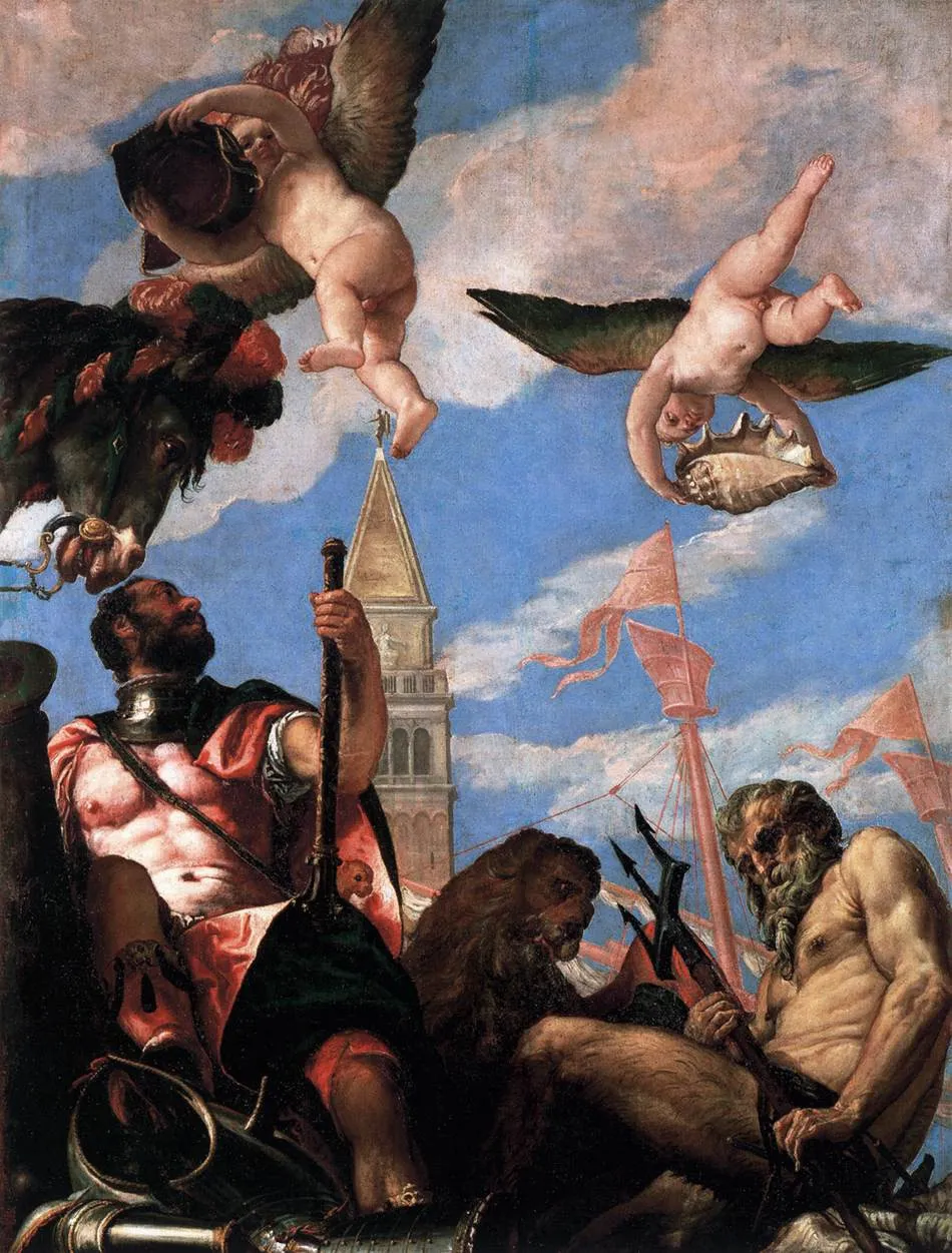 Mars and Neptune, by Paolo Veronese, oil, 1568