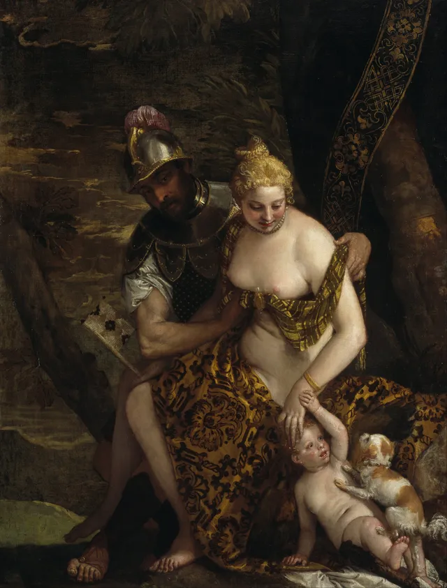 Mars and Venus with Cupid and a Dog, by Paolo Veronese