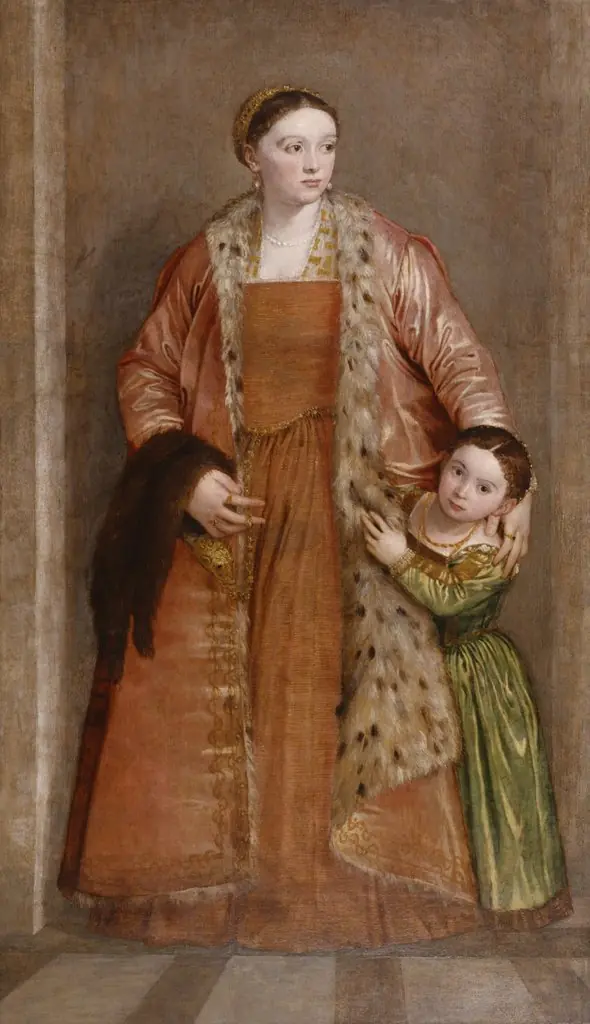 Portrait of Countess Livia da Porto Thiene and her Daughter Deidamia, by Paolo Veronese, 1552