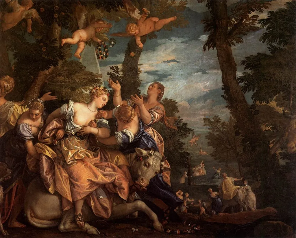 The abduction of Europa, by Paolo Veronese, oil, 1590