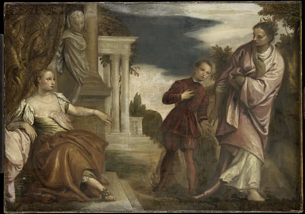 The Choice between Virtue and Passion, by Paolo Veronese, oil, 1500