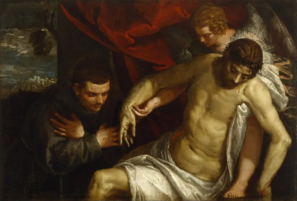 The Dead Christ Supported by an Angel and Adored by a Franciscan, by Paolo Veronese