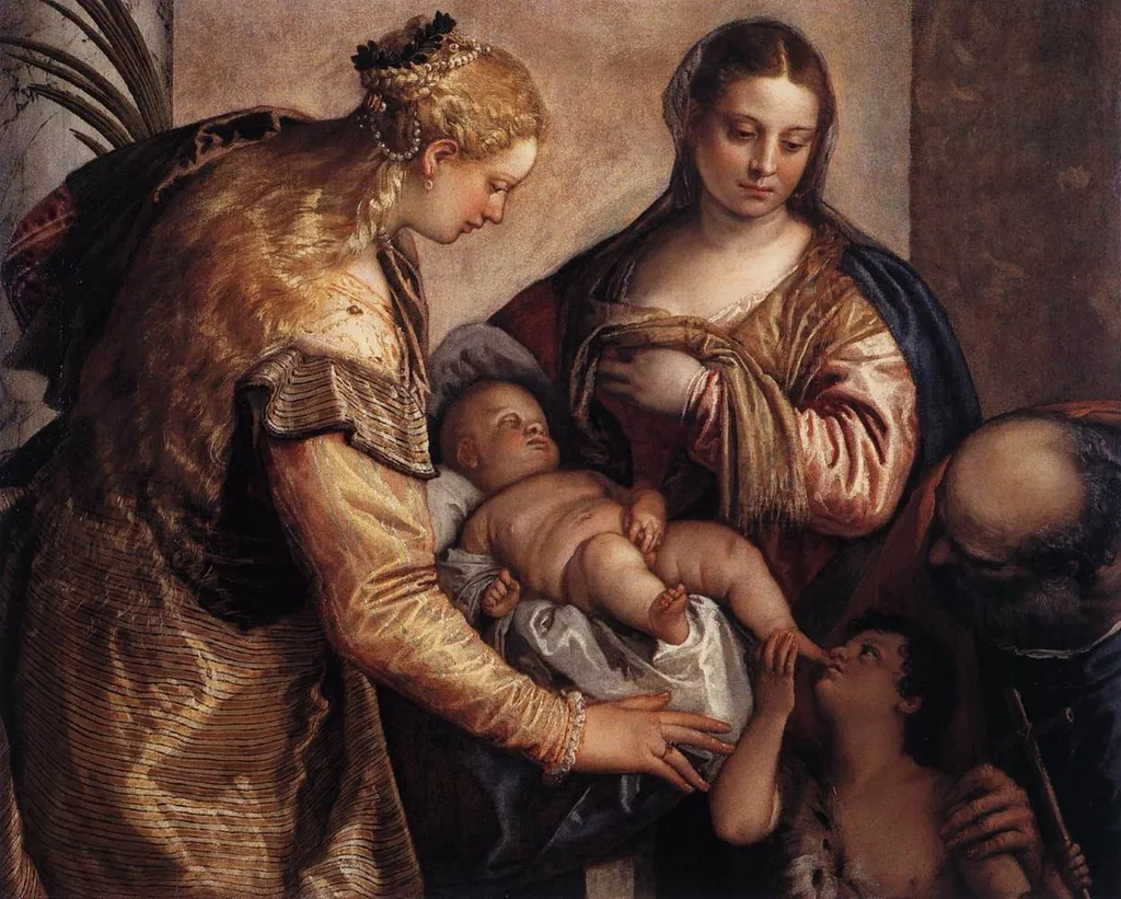 The Holy Family with St Catherine and the Infant St John, by Paolo Veronese, oil, 1570
