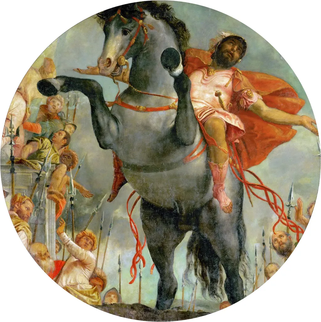 The sacrificial death of Marcus Curtius, by Paolo Veronese, color, 1550