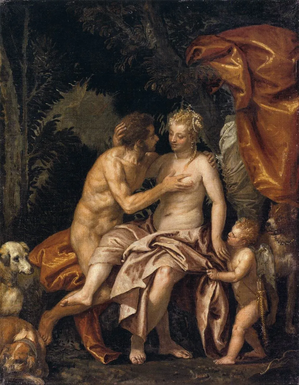 Venus and Adonis, by Paolo Veronese, oil