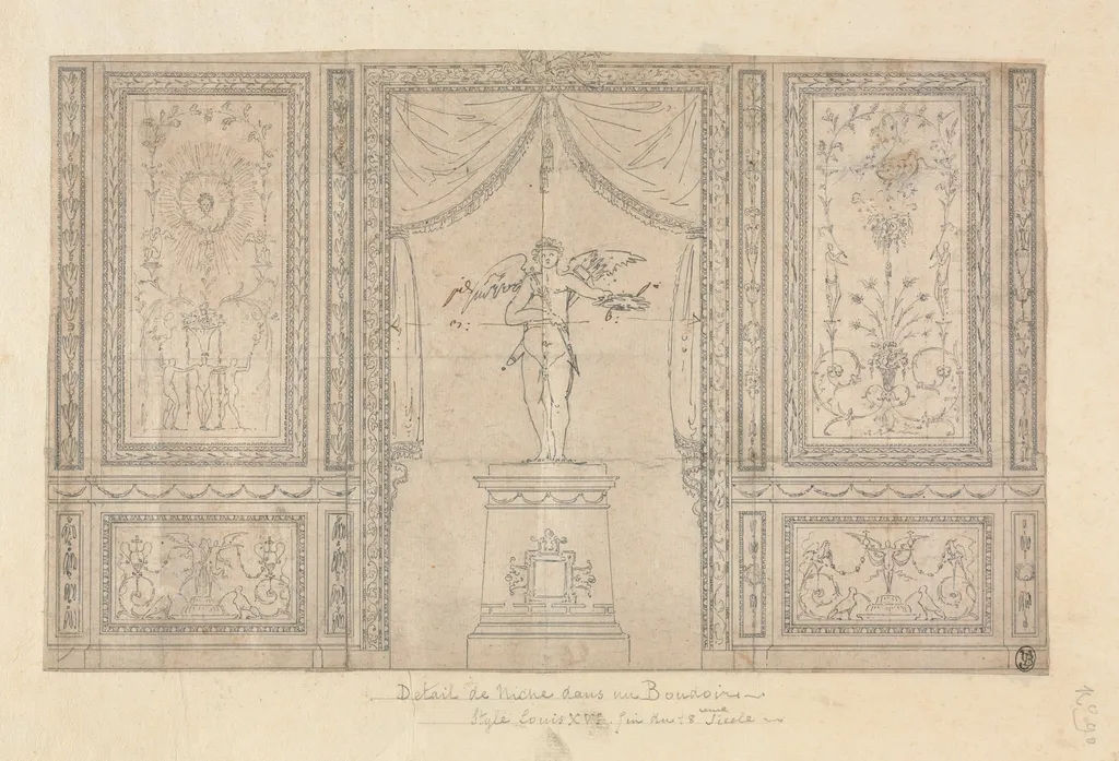 Statue of Cupid in a Wall Niche, by Paolo Vincenzo Bonomini, 1704
