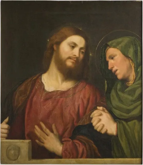 Christ Taking Leave of His Mother, by Paris Bordone, oil, 1530