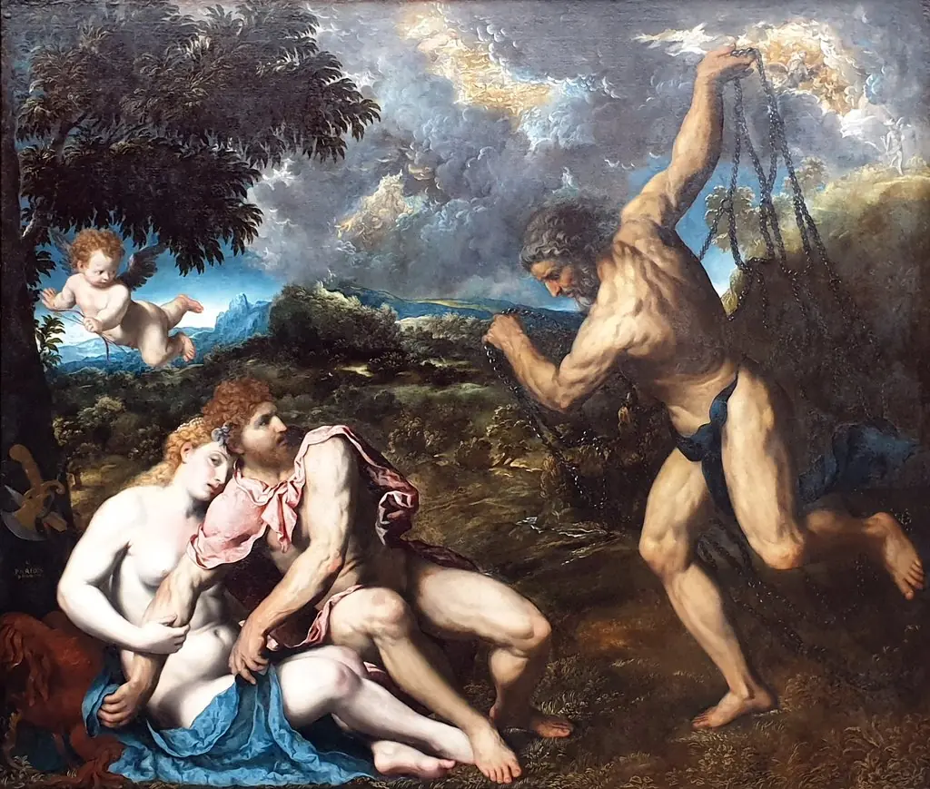Mars and Venus, surprised by Vulcan, by Paris Bordone