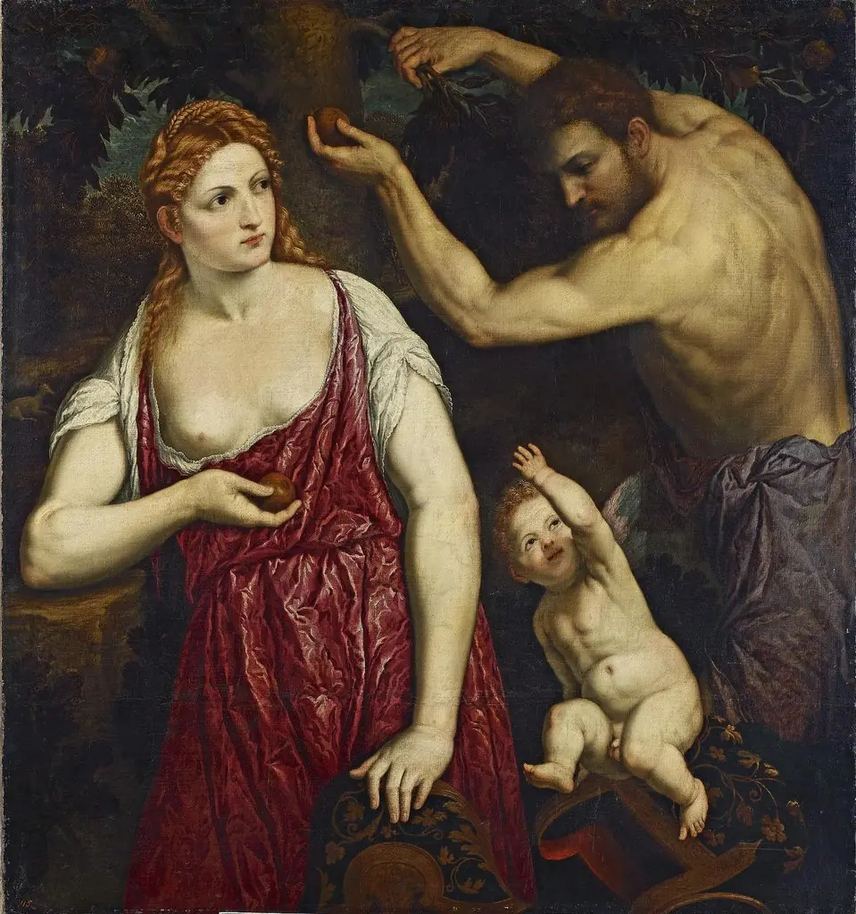 Mars, Venus and Cupid, by Paris Bordone