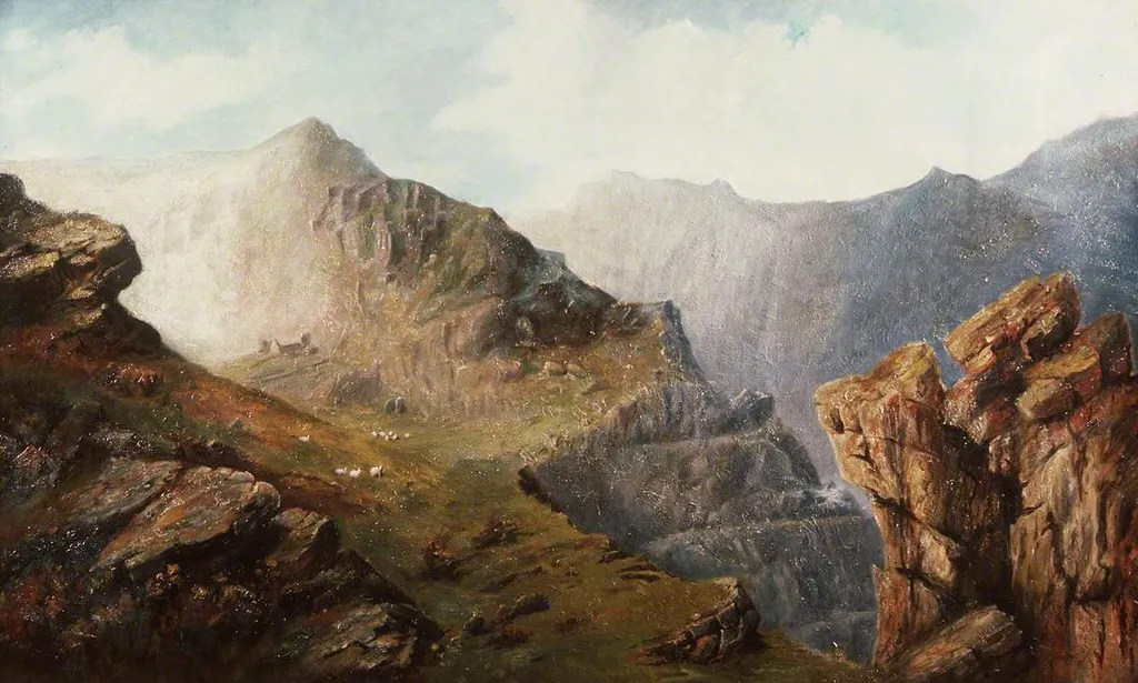 Dinorwic Slate Quarry, by Parker Hagarty, oil, 1896