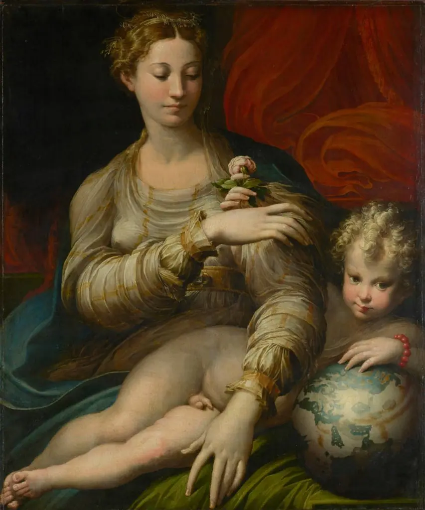 Madonna of the rose, by Parmigianino