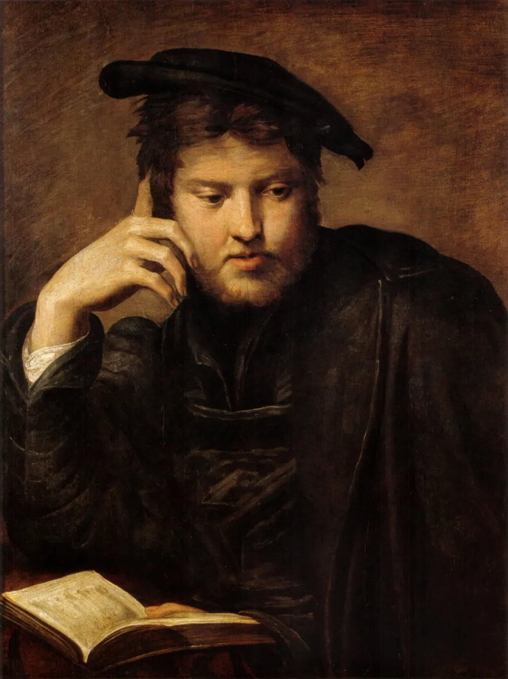 Man Holding a Book, by Parmigianino, unspecified, 1529
