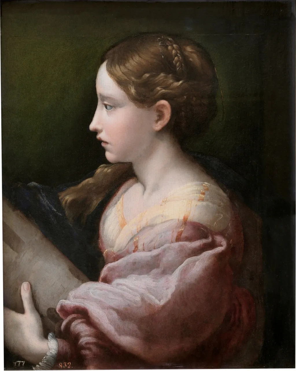 Saint Barbara, by Parmigianino, oil, 1522
