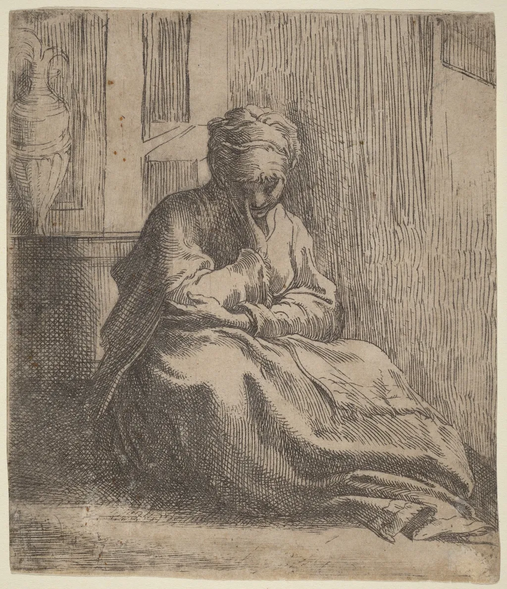 Saint Thaïs, by Parmigianino, ink, 1522