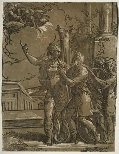 Tiburtine Sibyl and the Emperor Augustus, by Parmigianino