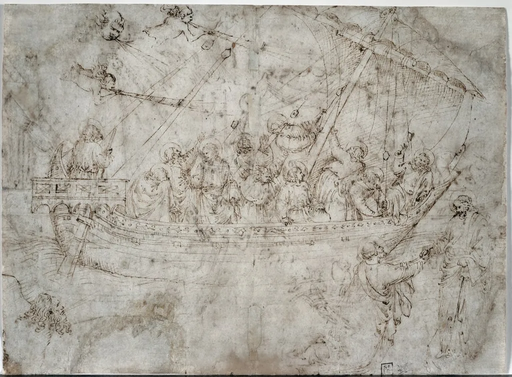 Two Drawings of Ships (verso), by Parri Spinelli, 1414