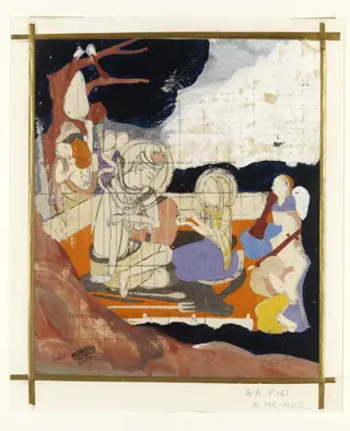 Parvati offering wine to Siva