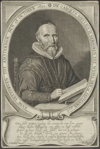 Portrait of Carolus Niëllius, Remonstrant minister, by Passe Crispijn van de (II), 1650