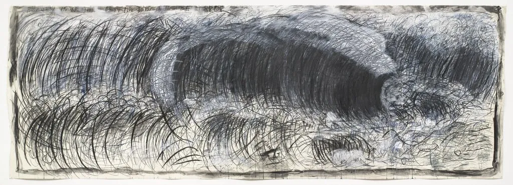 Untitled, by Pat Steir, charcoal, 1985