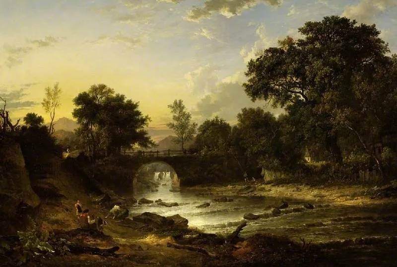 A view of the Douglas Bridge near Inverary, Argyllshire, by Patrick Nasmyth, oil, 1818