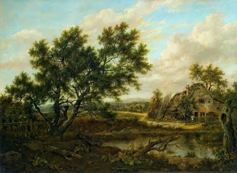 Landscape with a Cottage and Figures, by Patrick Nasmyth