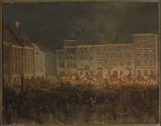 Patriotic manifestation at the square of the Old Town in 1861