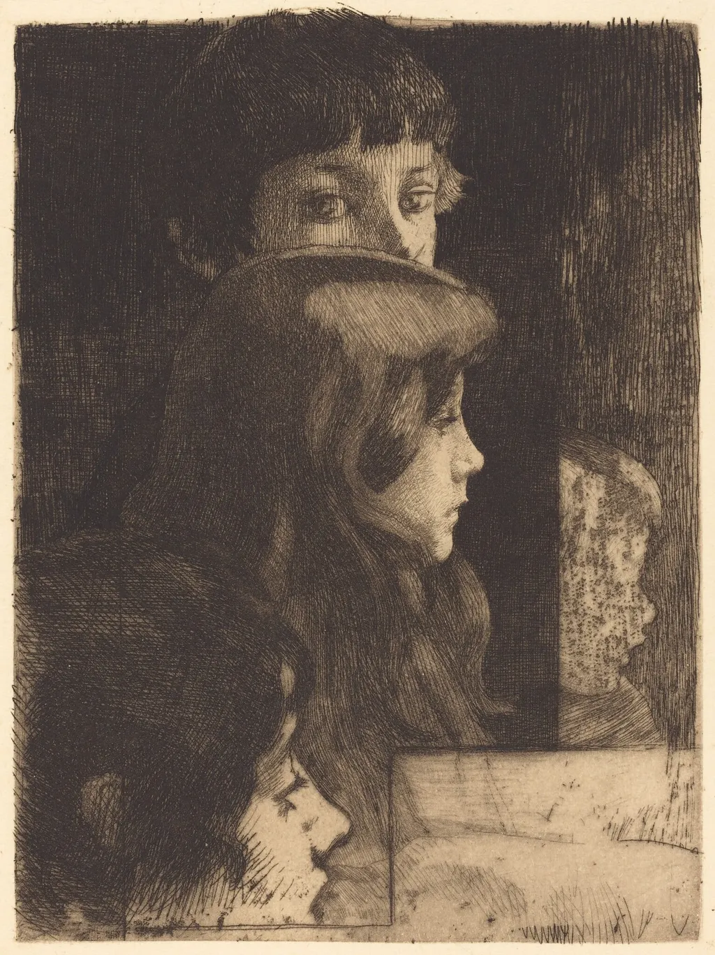 A Family (Une famille), by Paul-Albert Besnard, ink, 1890