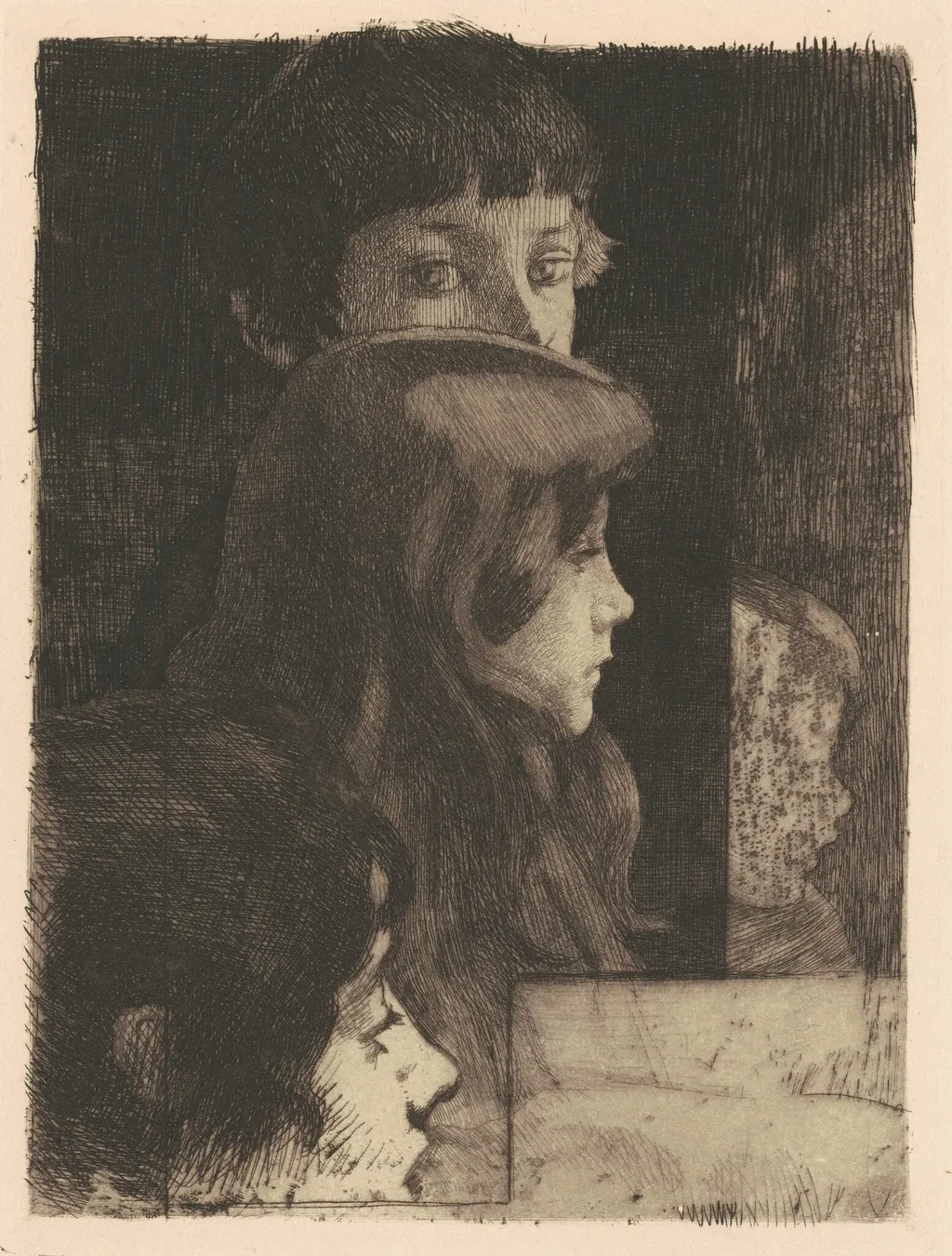 A Family (Une Famille), by Paul-Albert Besnard, ink, 1890
