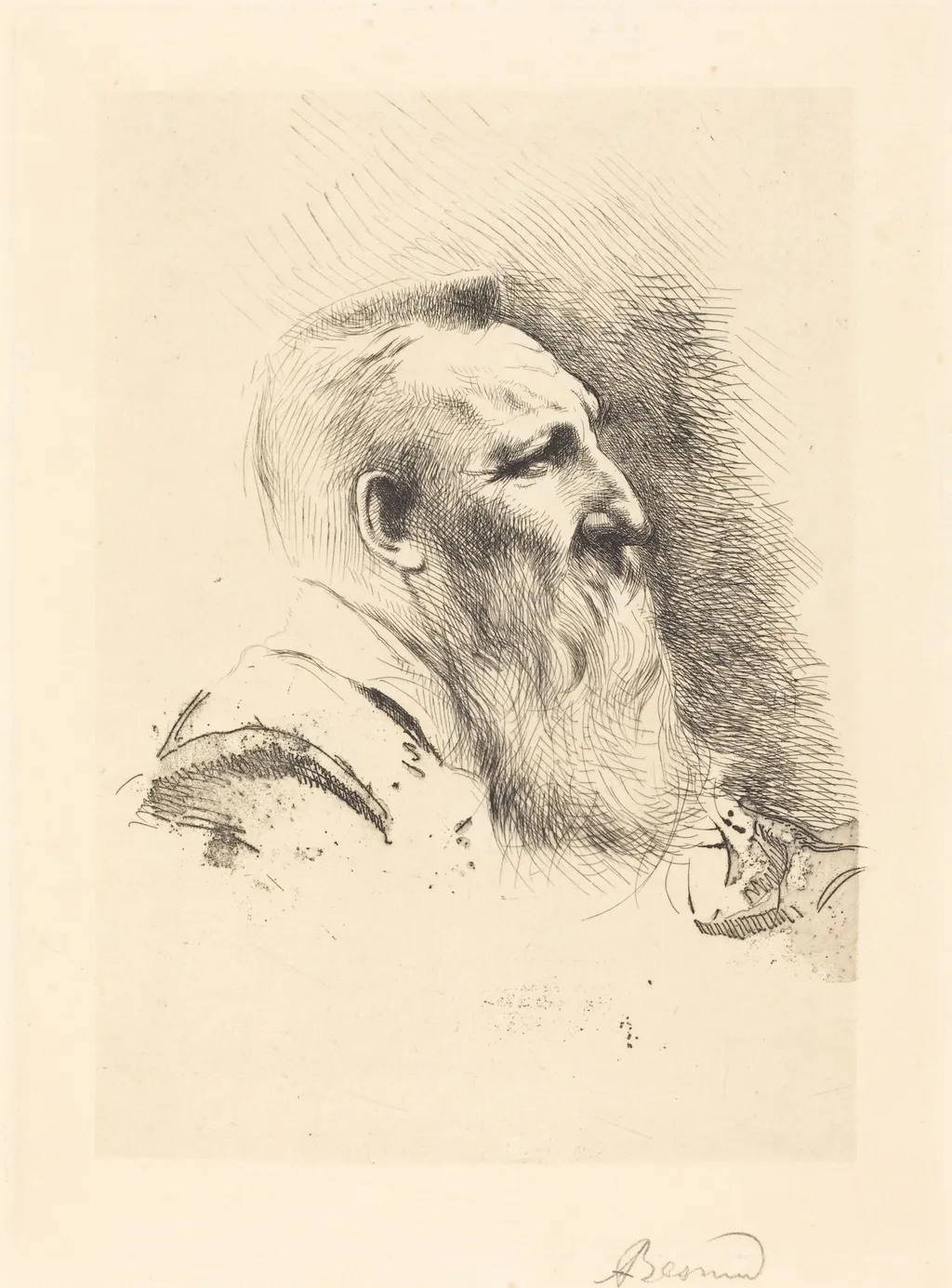 Auguste Rodin, by Paul-Albert Besnard, ink, 1900