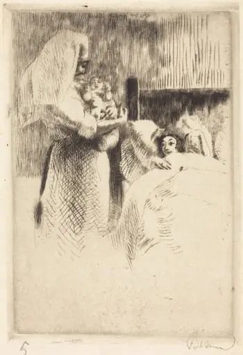 Birth Announcement for Anne-Élisabeth Besnard (Carte de naissance d'Anne-Élisabeth Besnard), by Paul-Albert Besnard