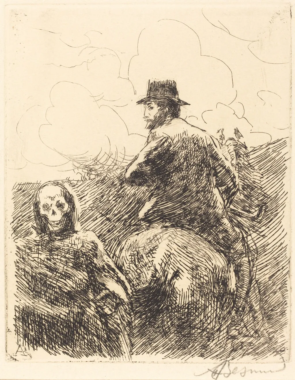 Danger Passed (Danger passe), by Paul-Albert Besnard, ink, 1900