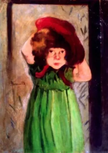 Fetiță cu pălărie (Germaine, fiica artistului), by Paul-Albert Besnard, 1850