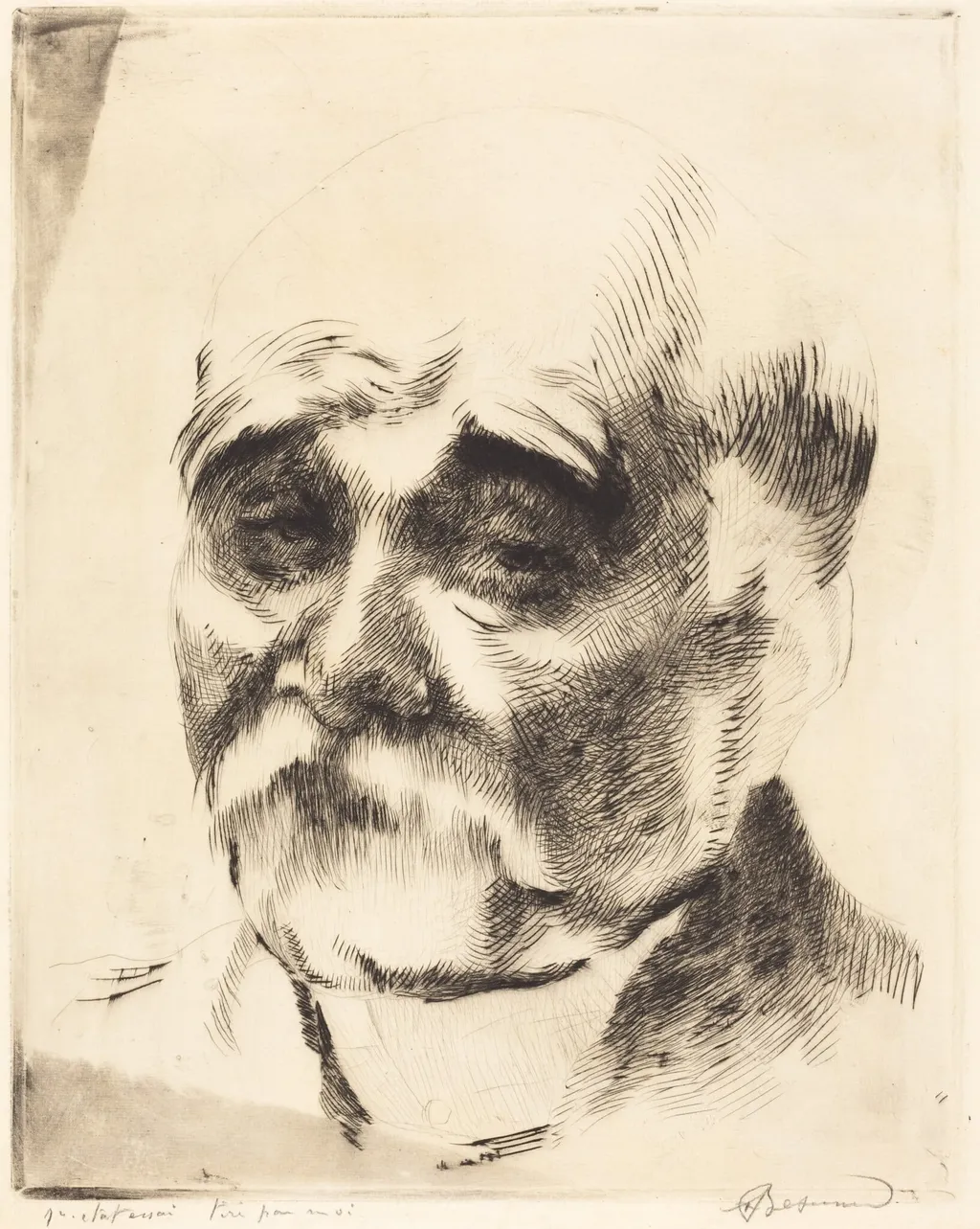 Georges Clemenceau, by Paul-Albert Besnard, ink, 1917