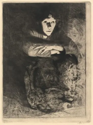 In the Embers (Dans les cendres), by Paul-Albert Besnard