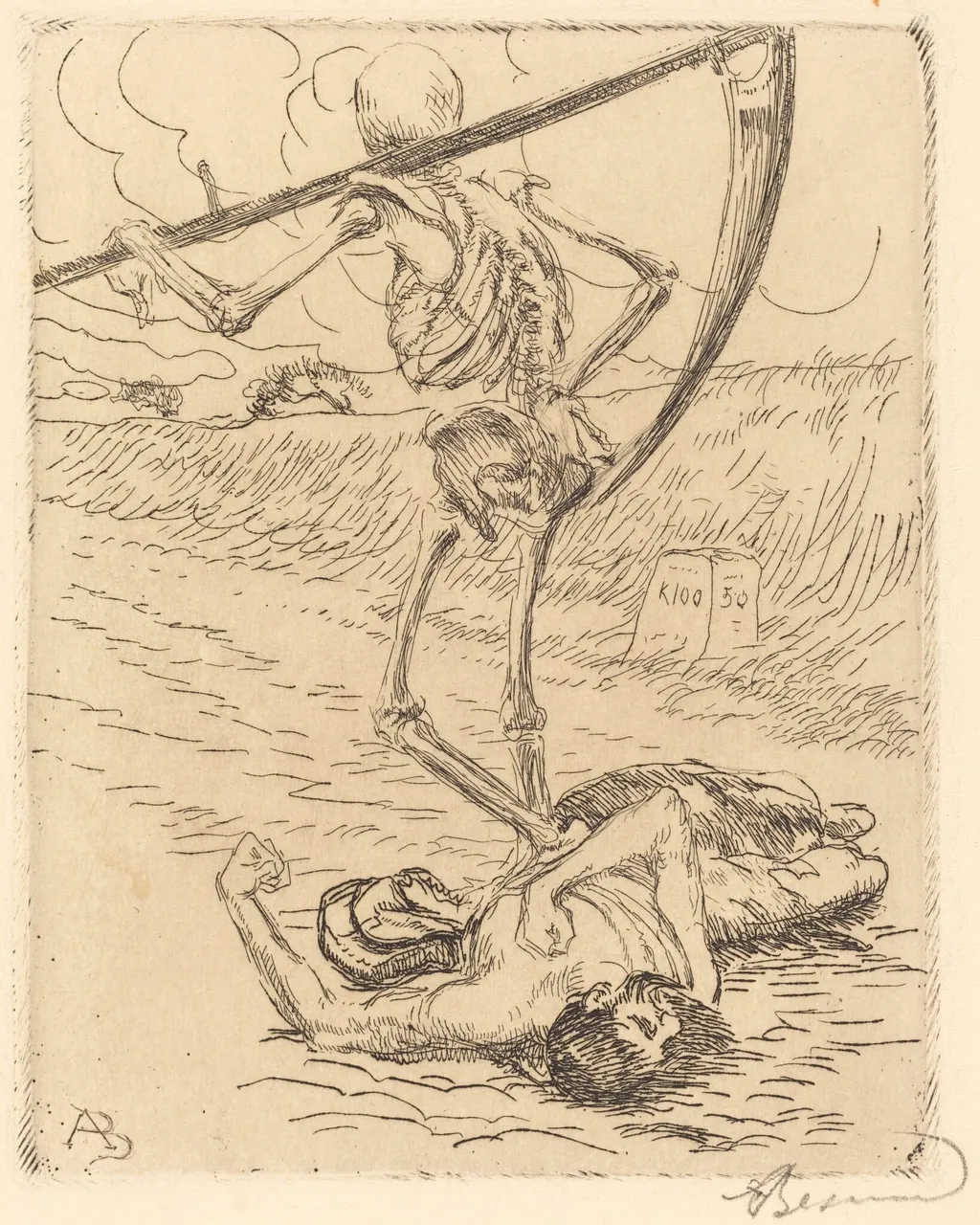 Indifferent (Indifférente), by Paul-Albert Besnard, ink, 1900