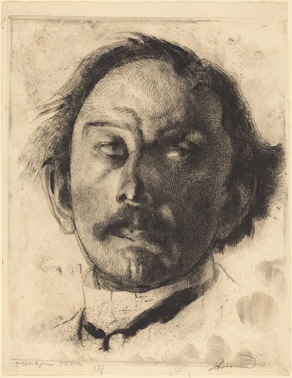 Jules Destrée, by Paul-Albert Besnard, ink, 1917