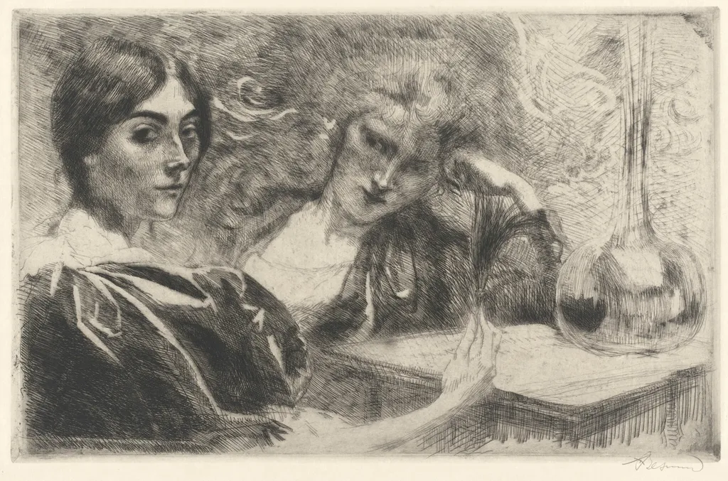 Morphine Addicts (Morphinomanes), by Paul-Albert Besnard, ink, 1887