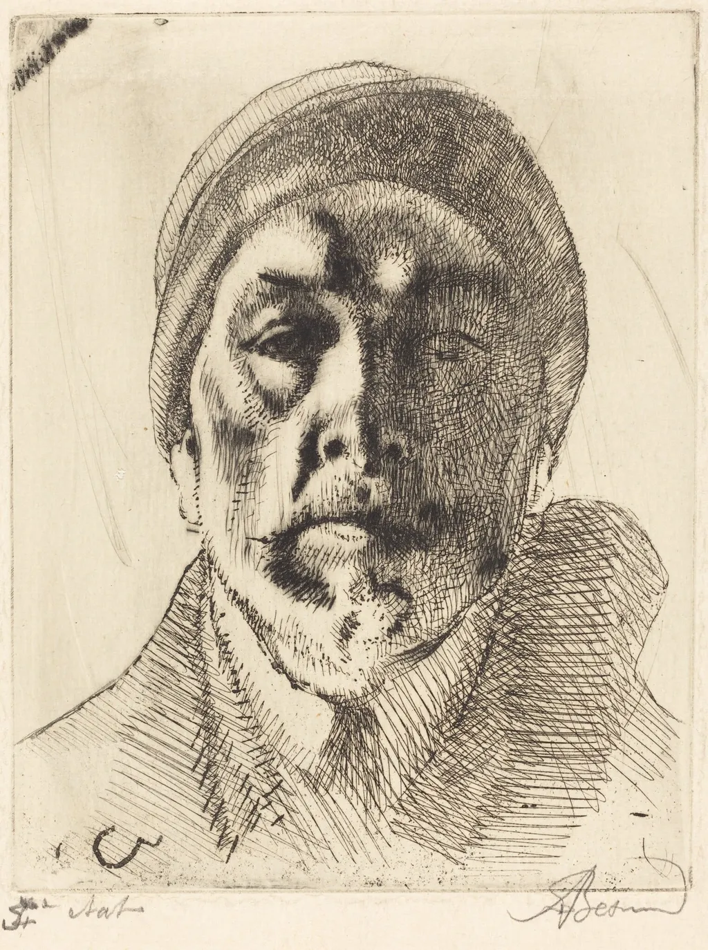 Self-Portrait, by Paul-Albert Besnard, ink, 1919