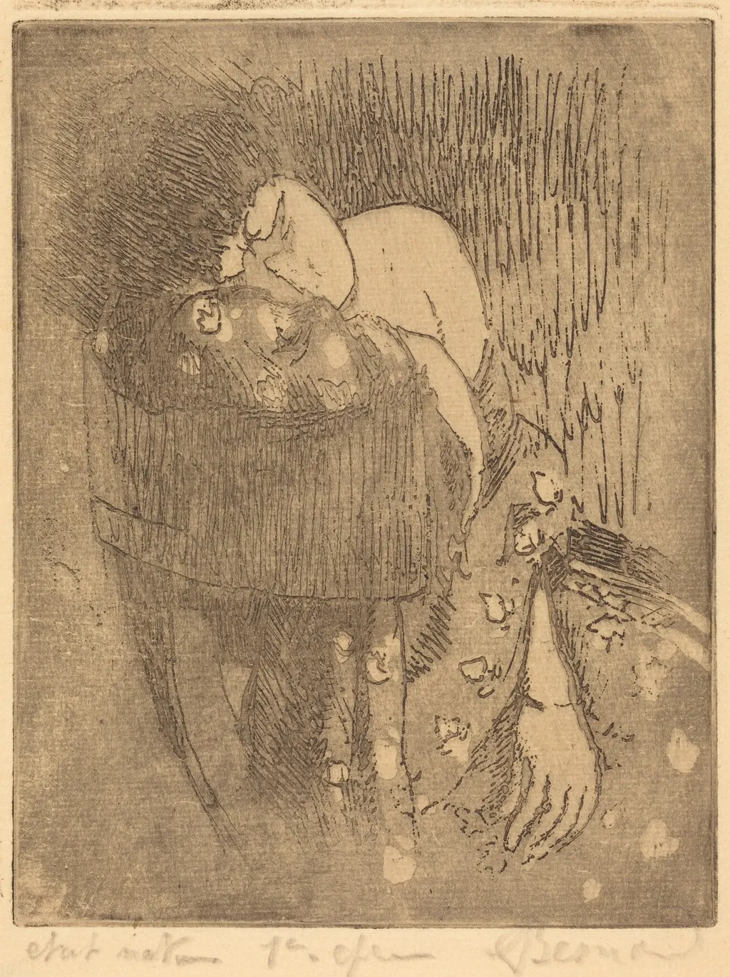 Sorrow (Chagrin), by Paul-Albert Besnard, ink, 1919