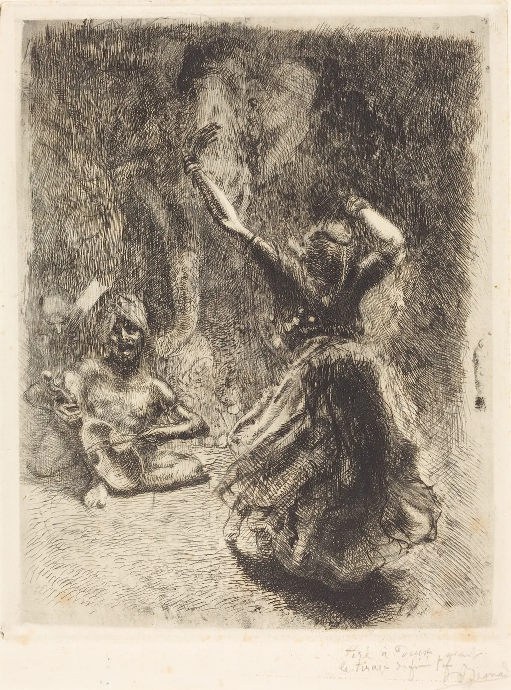 The Dancer of Tanjore (La bayadère de Tanjore), by Paul-Albert Besnard, ink, 1914
